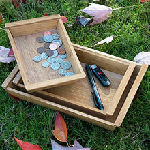 Load image into Gallery viewer, MyGift Set of 3 Small Natural Bamboo Nesting Organizer/Multipurpose Serving Trays with Handles