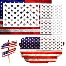 Load image into Gallery viewer, 14 pcs American Flag Stencil Templates & Star Stencil & Navy Stencil for Painting on Wood Crafts Fabric/Airbrush/Reusable Stencil/DIY Drawing Painting Craft Projects/Glass and Wall Planner