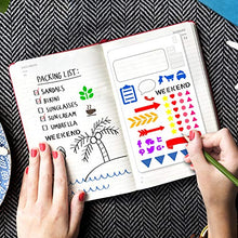 Load image into Gallery viewer, 36PCs Letter and Number Stencils DIY Drawing Templates Journal Stencils with A Storage Bag for Notebook, Diary, Scrapbook