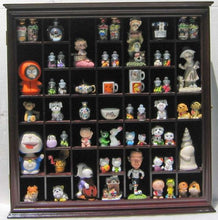 Load image into Gallery viewer, Collectible Display Case Wall Curio Cabinet Shadow Box, Solid Wood, Glass Door (Cherry Finish)