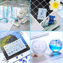 Load image into Gallery viewer, XEVFITN Epoxy Resin Molds Jewelry Making Kit For Beginners, Silicone Casting Molds For Keychain Pendant Crafts Bracelet Making Set Contains Molds, Epoxy Resin, Silicone Mat, Glitter Sequins, Tools Set