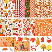 Load image into Gallery viewer, 16 Sheets Fall Paper Collection Kit Autumn Theme Pattern Paper Animal Plant Collection Paper for Thanksgiving Scrapbooking Cardmaking DIY Crafting Art Projects