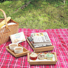 Load image into Gallery viewer, MyGift Set of 3 Small Natural Bamboo Nesting Organizer/Multipurpose Serving Trays with Handles