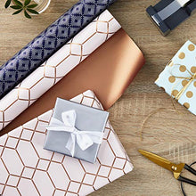 Load image into Gallery viewer, Hallmark All Occasion Reversible Wrapping Paper (Modern Metallics, Pack of 3, 120 sq. ft. ttl.) for Mothers Day, Birthdays, Bridal Showers, Baby Showers, Valentines Day and More