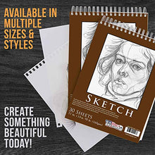 Load image into Gallery viewer, U.S. Art Supply 11" x 14" Premium Heavy-Weight Paper Spiral Bound Sketch Pad, 90 Pound (160gsm), Pad of 30-Sheets (Pack of 2 Pads)