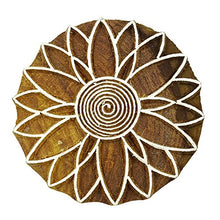 Load image into Gallery viewer, Indian Hand Carved Flower Design Wooden Printing Block Textile Stamp
