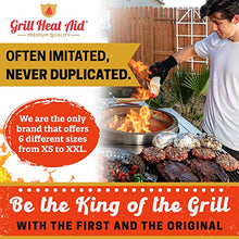 Load image into Gallery viewer, Grill Heat Aid BBQ Gloves Heat Resistant 1,472℉ Extreme. Dexterity in Kitchen to Handle Cooking Hot Food in Oven, Cast Iron, Pizza, Baking, Barbecue, Smoker & Camping. Fireproof Use for Men & Women