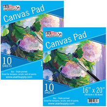 Load image into Gallery viewer, U.S. Art Supply 8" x 10" 10-Sheet 8-Ounce Triple Primed Acid-Free Canvas Paper Pad (Pack of 2 Pads)