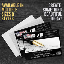 Load image into Gallery viewer, U.S. Art Supply (Pack of 2 Pads) - 9" x 12" Premium Calligraphic Practice Paper Pad, 19 Pound Bond (70gsm), Pad of 50-Sheets, Calligraphy Paper with Printed Practice Rule and Slanted Grid