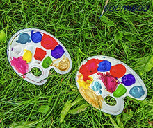 Load image into Gallery viewer, BOOMIBOO Paint Tray Palettes Plastic Pallets with Thumb Hole for Kids,Adults,Students to Acrylic Oil Watercolor Craft Supplies DIY Art Painting,3 pcs
