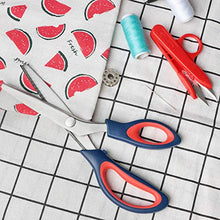 Load image into Gallery viewer, Pinking Shears, Zig Zag Scissors, Soft Rubber Grips, Ultra-Sharp, Professional Serrated Scissors for Sewing, Craft, Dressmaking, Great for Many Kinds of Fabrics and Paper, 9 Inch, Dark Blue+Red