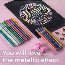 Load image into Gallery viewer, Metallic Paint Pens for Rock Painting, Stone, Pebbles, Ceramic, Glass, Wood, Fabric, Scrapbook Journals, Photo Albums, Card Stocks. Set of 12 Acrylic Paint Markers Extra-Fine Tip 0.7mm