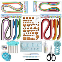 Load image into Gallery viewer, JUYA Paper Quilling Kit with Blue Tools 960 Strips Board Mould Crimper Coach Comb (Paper Width 3mm with Glue)