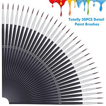 Load image into Gallery viewer, Miniature Detail Paint Brush, Anezus 30 Pcs Fine Small Paintbrushes Watercolor Artists Paint Brushes for Acrylics Oil Model Craft Nail Detail Painting, Size 00