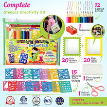 Load image into Gallery viewer, STENZTIME Ultimate Stencil Set | Large 70 Piece Stencil Drawing Kit and Over 260 Shapes | Ideal Educational Toy and Creativity Kit |The Perfect Kids Gift for Any Occasion!
