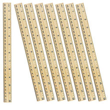 Load image into Gallery viewer, LovesTown 60 Packs Wood Rulers,2 Scale 30cm & 12inch Student Rulers Wooden School Rulers Office Ruler Measuring Ruler for Students Teachers Experiments Crafts