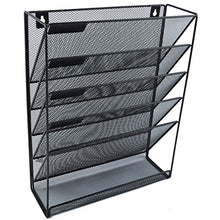 Load image into Gallery viewer, Easepres File Organizer Mesh 5-Tier Black Hanging File Organizer Vertical Holder Rack for Office Home