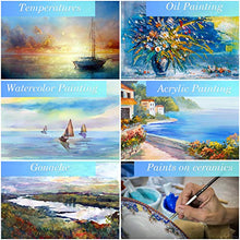 Load image into Gallery viewer, Paint Brushes Set for Acrylic Oil Watercolor, Artist Face and Body Professional Painting Kits with Synthetic Nylon Tips (Black 12 pcs)