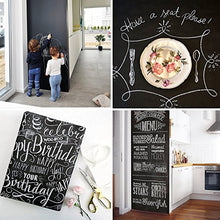 Load image into Gallery viewer, Extra Large Blackboard Chalkboard Banner Vinyl Adhesive Paper (7.5 FEET) w/ Upgraded Color Chalks - Shelf Drawer Liner Wall Decal Poster Roll Paint Alternative - Peel & Stick Shape Silhouette