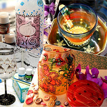 Load image into Gallery viewer, Glass Paint, Stained Glass Paint, Glass Color Paint for Wine Bottle, Light Bulbs and Ceramic (12 Colors x 0.84 fl.oz)