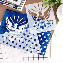 Load image into Gallery viewer, 14 pcs American Flag Stencil Templates & Star Stencil & Navy Stencil for Painting on Wood Crafts Fabric/Airbrush/Reusable Stencil/DIY Drawing Painting Craft Projects/Glass and Wall Planner