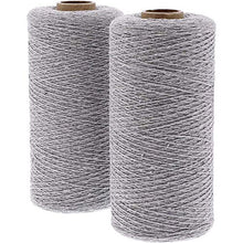 Load image into Gallery viewer, Grey Cotton Loom Warm Thread Rolls, 800 Yards Each (2 Pack, 1600 Yards)