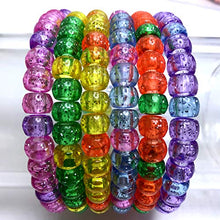 Load image into Gallery viewer, Amaney 500 Pieces 6x9mm Mixed Colors Glitter Transparent Mix Plastic Pony Beads