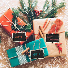 Load image into Gallery viewer, Chalkboard Tags Hanging Wooden Chalkboard Signs 3.35 x 2.36 Inch Mini Wood Chalkboard Labels Rectangle Blackboard Tags Massage Board Signs (24 Pieces)