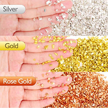 Load image into Gallery viewer, Crushed Glass 300 g Irregular Glass Chips Irregular Tumbled Glass Beads for Epoxy Resin Mold, Nail Art Decoration, Craft, Phone Case Making, Scrapbooking, Jewelry Making (Gold, Silver, Rose Gold)