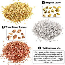 Load image into Gallery viewer, Crushed Glass 300 g Irregular Glass Chips Irregular Tumbled Glass Beads for Epoxy Resin Mold, Nail Art Decoration, Craft, Phone Case Making, Scrapbooking, Jewelry Making (Gold, Silver, Rose Gold)