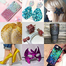 Load image into Gallery viewer, Warmfits Holographic Chunky Glitter 12 Colors Total 120g Face Body Eye Hair Nail Festival Chunky Holographic Glitter Different Size, Stars and Hexagons Shaped (Set A)