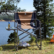 Load image into Gallery viewer, EVER ADVANCED Medium Tall Directors Chair Foldable Makeup Artist Chair Bar Height with Side Table Cup Holder and Storage Bag Footrest, Supports 300LBS (Brown, Seat Height: 23.2 inches)