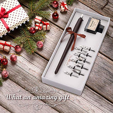 Load image into Gallery viewer, Hethrone Calligraphy Pen Set - Fountain Dip Pen and Ink Writing Pen with 11 Nibs and Black Ink Calligraphy Set for Beginners