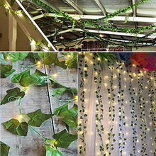 Load image into Gallery viewer, KASZOO 84Ft 12 Pack Artificial Ivy Garland Fake Plants, Vine Hanging Garland with 80 LED String Light, Hanging for Home Kitchen Garden Office Wedding Wall Decor, Green