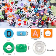 Load image into Gallery viewer, Quefe 1500pcs Beads Kit, Alphabet Beads Letter Beads Large Hole Beads for Jewelry Making with 2 Rolls of 9 Meters Elastic String Cord
