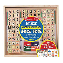 Load image into Gallery viewer, Melissa & Doug Deluxe Wooden Stamp Set ABCs 123s