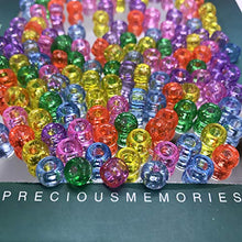 Load image into Gallery viewer, Amaney 500 Pieces 6x9mm Mixed Colors Glitter Transparent Mix Plastic Pony Beads