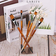 Load image into Gallery viewer, golden maple 6Pcs Japanese Nylon Flat Paint Brush Set Short Wooden Acrylic Handle for Oil Watercolor Acrylic Gouache Paints