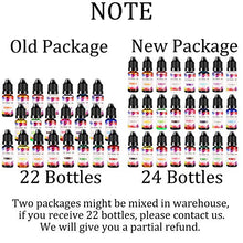 Load image into Gallery viewer, Alcohol Ink Set, 24 Colors High Concentrated Alcohol-Based Resin Ink, Alcohol Paint Dye for Resin Art, Tumblers Coasters Making (24 x 0.35oz)