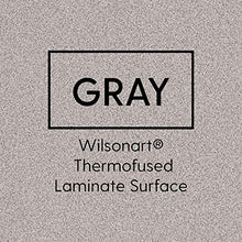 Load image into Gallery viewer, FDP Half Moon Activity School and Office Table (36 x 72 inch), Standard Legs with Swivel Glides for Collaborative Seating Environments, Adjustable Height 19-30 inches - Gray Top and Blue Edge