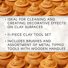 Load image into Gallery viewer, Darice 11-Piece Clay Tools Set from Studio 71 – Metal Tipped Clay Sculpting Tools with Wood Handles, Ideal for Cleaning and Creating Decorative Effects on Clay Surfaces