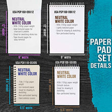 Load image into Gallery viewer, U.S. Art Supply Set of 4 Different Stylesof Sketching and Drawing Paper Pads (242 Sheets Total) - 2 Each 5.5" x 8.5" and 9" x 12" Premium Spiral Bound Sketch, Draw, Charcoal Pencil, Mixed Media Pads