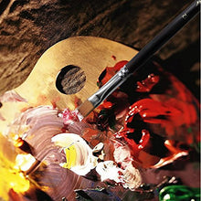 Load image into Gallery viewer, AMAGIC 9Pcs Flat Tipped Brushes with Case for Acrylic Oil Watercolor, Artist Professional Painting Kits with Synthetic Nylon Tips, Long Wood Handle