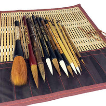 Load image into Gallery viewer, Uigerl Shanlian Hubi Claborate-Style Painting Writing Brush Watercolor Chinese Calligraphy Brush Set Kanji Japanese Sumi Painting Drawing Brushes 11 Piece/Set+Roll-up Bamboo Brush Holder
