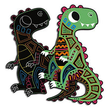 Load image into Gallery viewer, Janod Crafts – No Glue No Mess Scratch Art Dinosaur Cutouts – Creative, Imaginative, Inventive, and Developmental Play -- STEAM Approach to Learning – Ages 5-8+