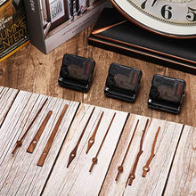 Load image into Gallery viewer, 3 Pieces Quartz Clock Movement with 3 Types of Walnut Wood Clock Hands Clock Movement Replacement Kit Suitable for Clock (14 Inch)