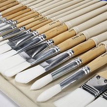 Load image into Gallery viewer, CONDA Paint Brushes Set of 24 Different Shapes Ergonomic Professional Wood Handles with Organizing Case for Acrylic Oil Watercolor, Rock Painting