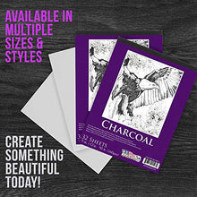 Load image into Gallery viewer, US Art Supply 9 in. x 12 in. Premium Heavy-Weight Charcoal Paper Pad, 160gsm, 90 Pound, 32 Sheets (Pack of 2)