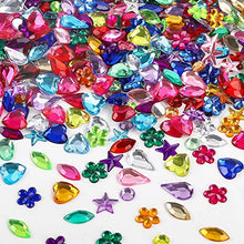 Load image into Gallery viewer, JPSOR 600pcs Gems Acrylic Flatback Rhinestones Gemstone Embellishments, 6 Shapes, 6-13mm