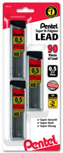 Load image into Gallery viewer, Pentel Super Hi-Polymer Lead Refills, 0.5 mm, 90 Pieces (C25BPHB3-K6),Gray